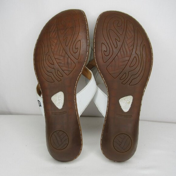 Born Light Blue Leather Flip Flops Floral Sandals Summer Women's 10 - Picture 5 of 8